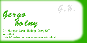 gergo wolny business card